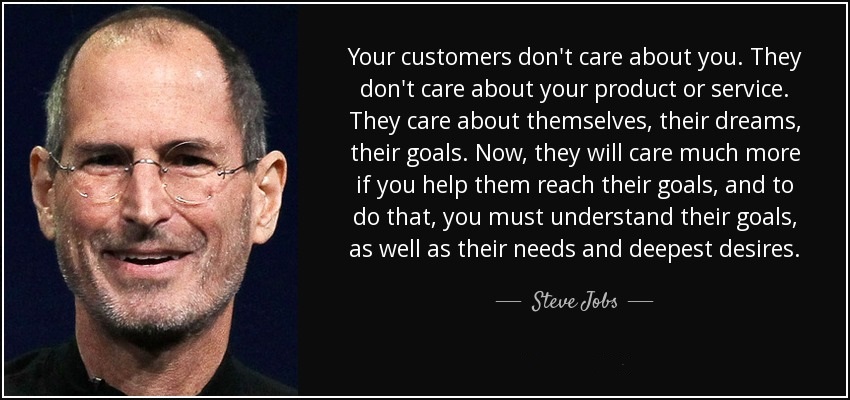 Steve Jobs' Quote explaining how your Clients/Clients expect from you to help them achieving their goals.